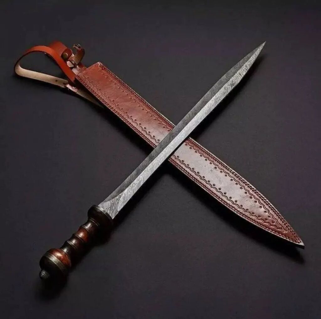 Custom Handmade Damascus Steel Roman Spatha Sword